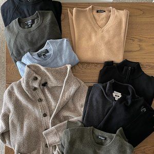 Mens Sweaters Size Medium: Cashmere + Fine Marino Wool 10 in the lot @ 50% OFF
